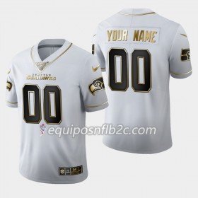 Camiseta Hombre NFL Seattle Seahawks Personalizar Nike Blanco Golden Edition 100th